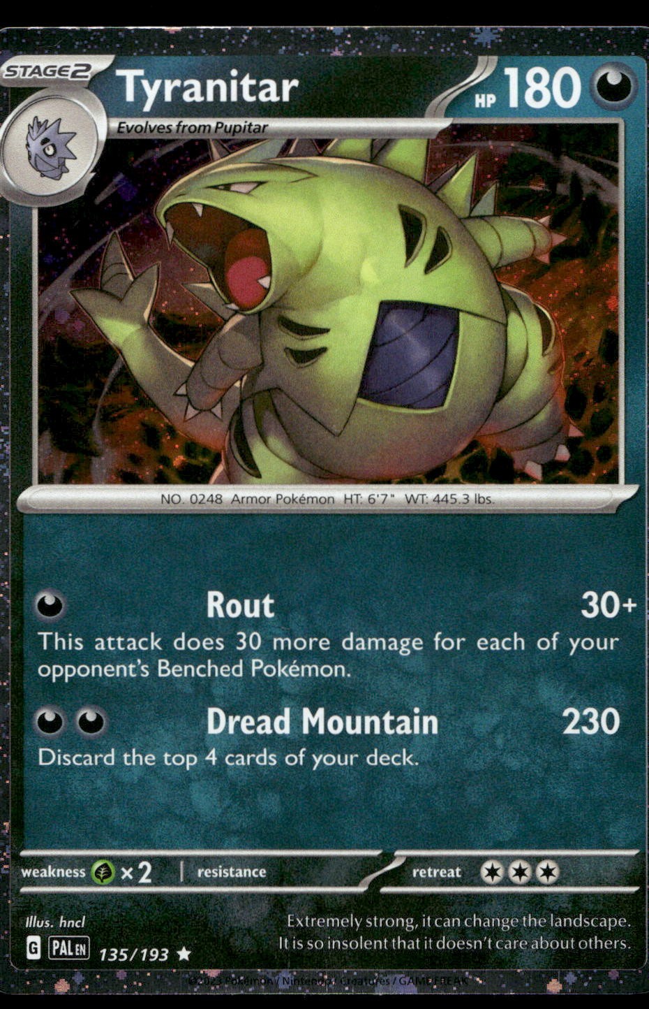 Tyranitar 135/193 Holo P Miscellaneous Cards & Products Pokemon Cosmo Holo NM