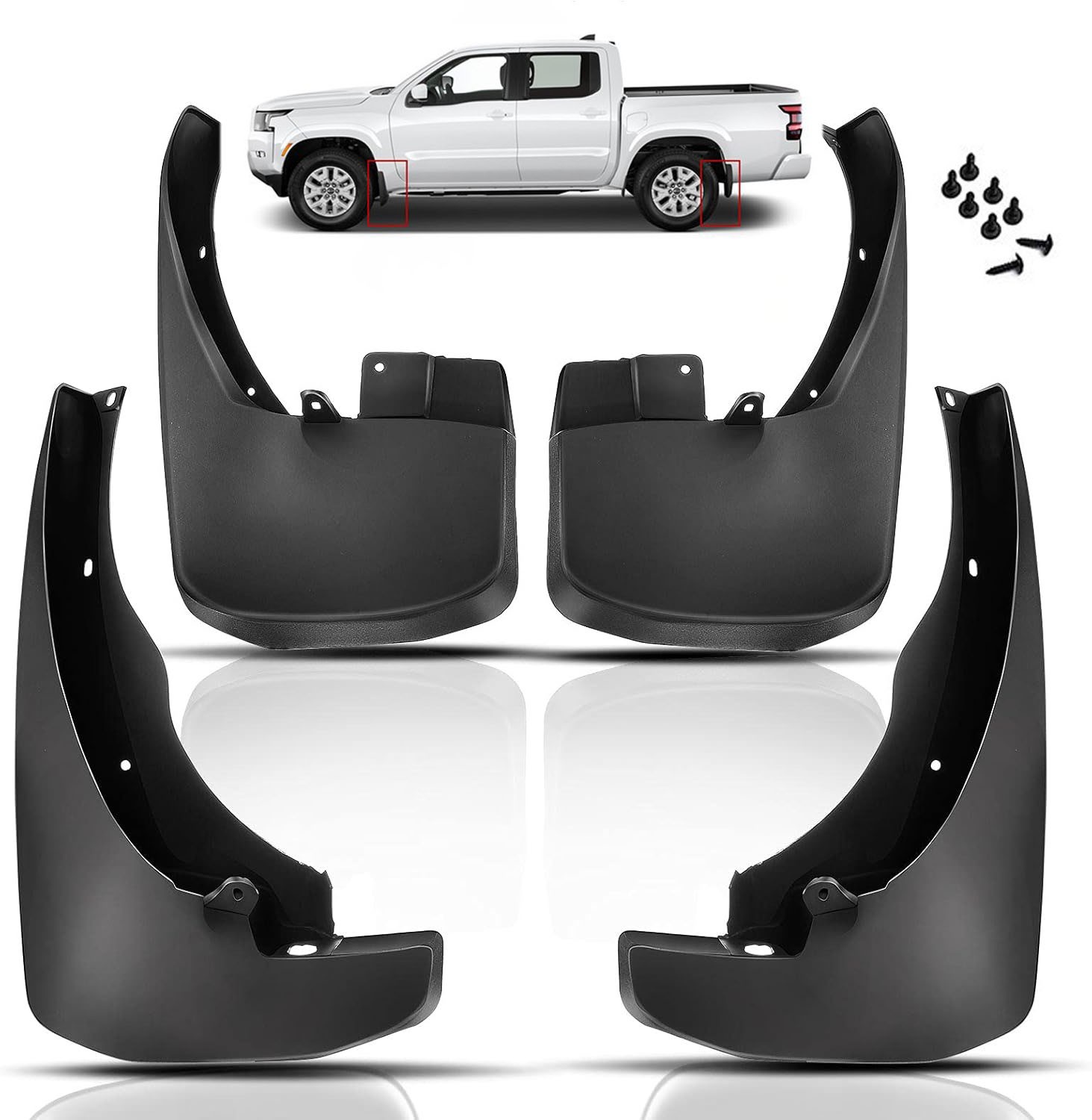 4x Mud Flaps Splash Guards Mudguards For 2005-2022 Nissan Frontier Pickup 4-door