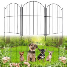 Decorative Garden Fence Panels 16in x 20ft, Arched Rustproof Metal No Dig Fen...