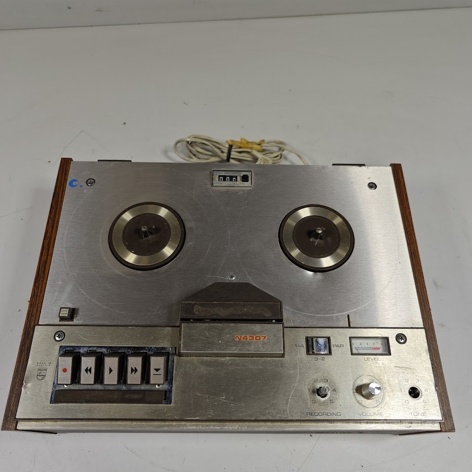 Philips N4307 Reel-to-Reel Tape Recorder - For Parts/Repair, Power