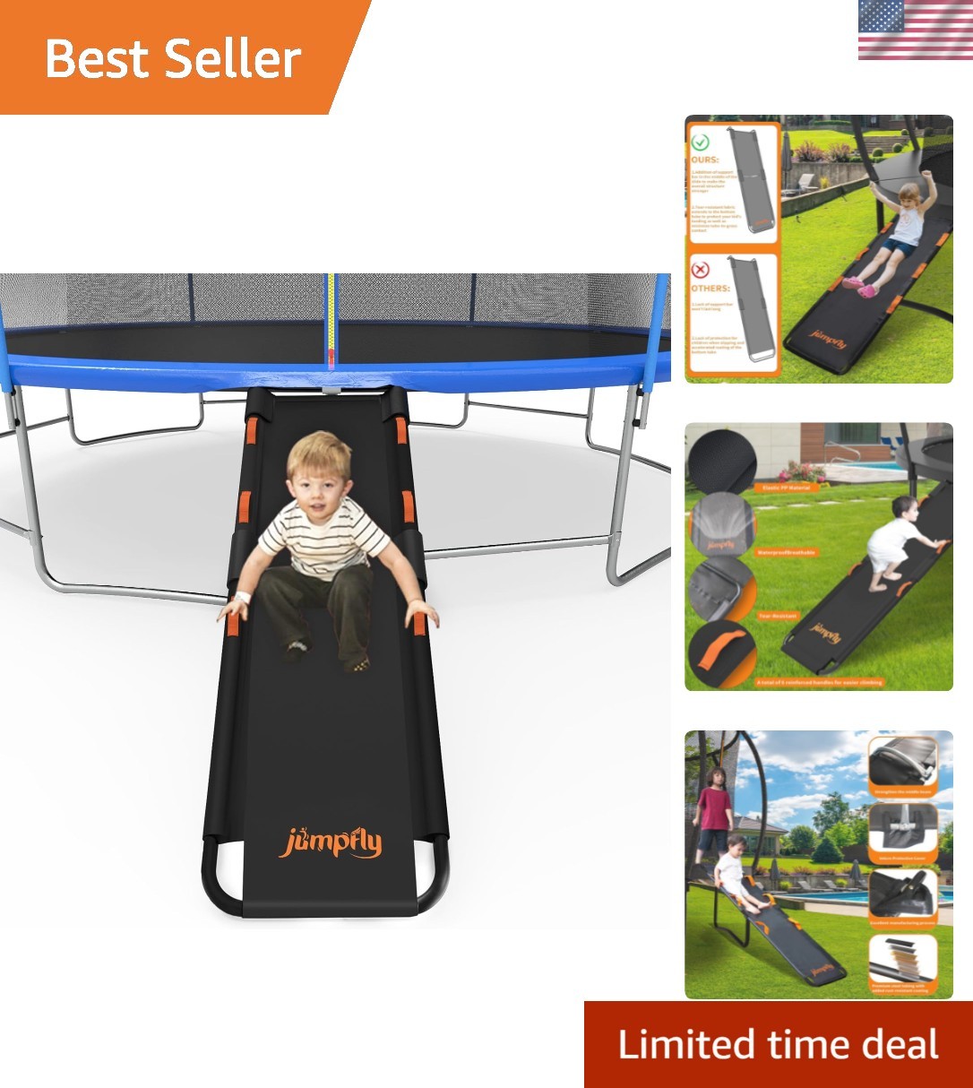 Trampoline Slide Ladder Universal Trampoline Ladder with Handles Strong Tear ...
