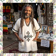 Hand-Embroidered Ethiopian Cross Shirt  Handmade in Ethiopia  L