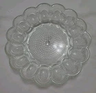 Vintage Deviled Egg Dish Indiana Clear Glass Hobnail Pressed 11"