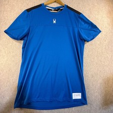 Spyder Active Mens Blue Performance T-Shirt Short Sleeve Athletic Top Size M