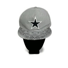 DALLAS COWBOYS Bandana Print Snapback Hat Cap Embroidered Star Gray Texas Cotton