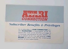  Vintage Atari Connection Magazine Subscriber...
