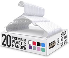Plastic Clothes Hangers set Bulk 20 Pack Space Saving Organizer