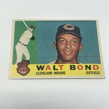 Topps 1960 Walt Bond #552 Cleveland Indians Rookie Baseball Trading Card. rookie card picture