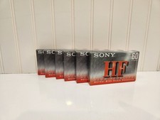 Lot of 6 Sony HF 60 Minute Blank Cassette Tapes High Fidelity Brand New Sealed