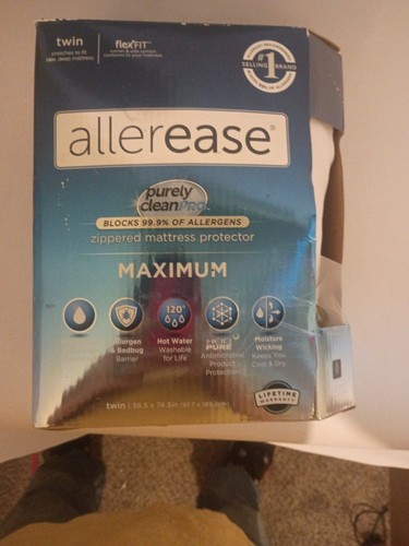 Aller Ease Purely Clean Pro Maximum Zippered Mattress Protector Twin 8910TAR