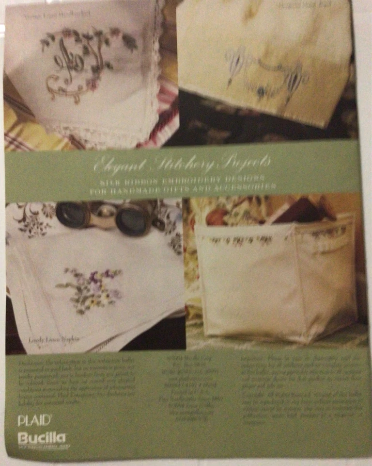 Plaid Bucilla Anna Griffin Silk Ribbon Embroidery Projects Booklet - Image 2 of 3