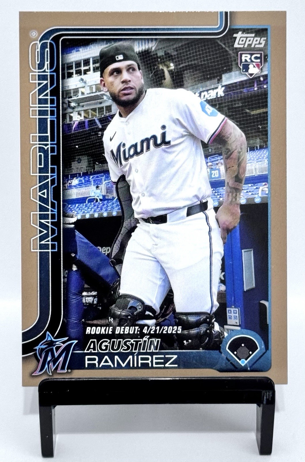 2025 Topps Update Agustin Ramirez RC /2025 Gold Border Debut #US332 Marlins