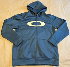 Oakley Men's 360 FZ Full Zip Hoodie Fleece Sweatshirt Jacket Poseidon Size Large