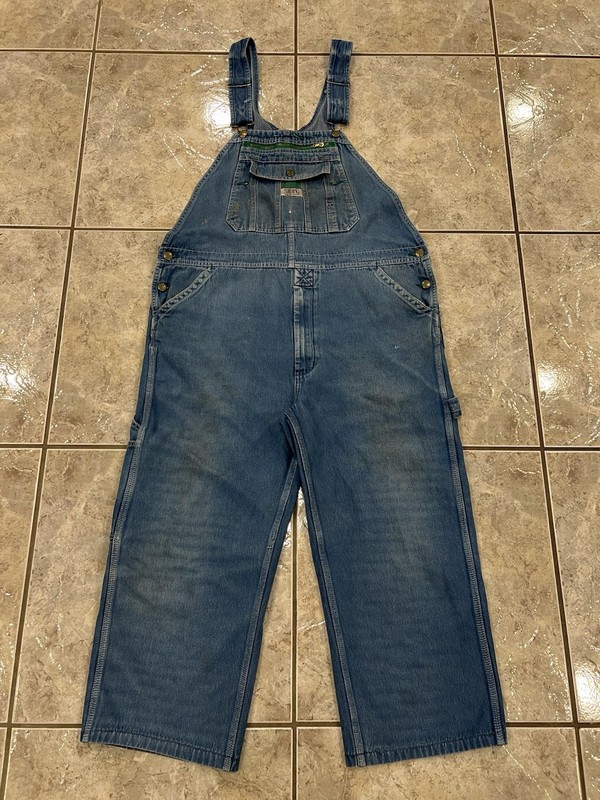 Men's 40X23 LIBERTY Bib Overalls Blue Jean Carpenter Workwear Denim Distressed