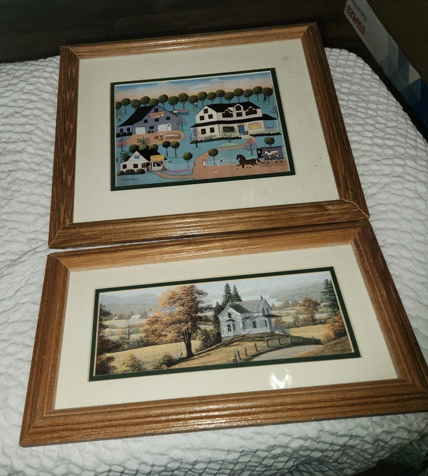 Framed Country Farmhouse Landscape Wall Art Set - Image 2 of 3