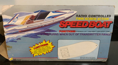 Vintage 1986 Royal Condor Wireless RC Speedboat Multi-Color Toy 80s Remote