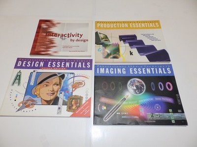 4 Adobe Press Books - Imaging / Production / Design Essentials + Interactivity
