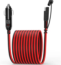 EXTRACTME 10FT Cigarette Lighter SAE Battery Charger Cable, 14AWG 12V Cigarette 
