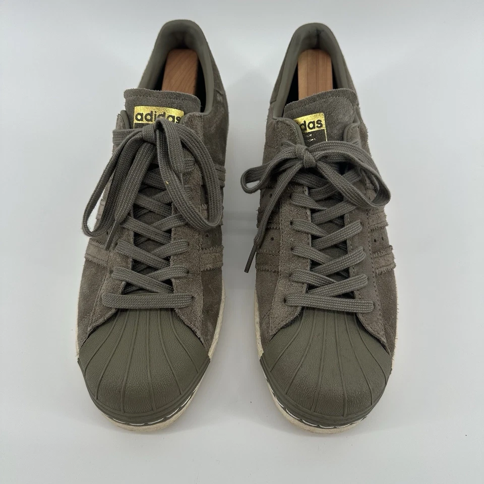 Adidas Originals Superstar 80s Shoes Mens Size 9 Gray Suede Shell Toe BB2226 - Image 4 of 4