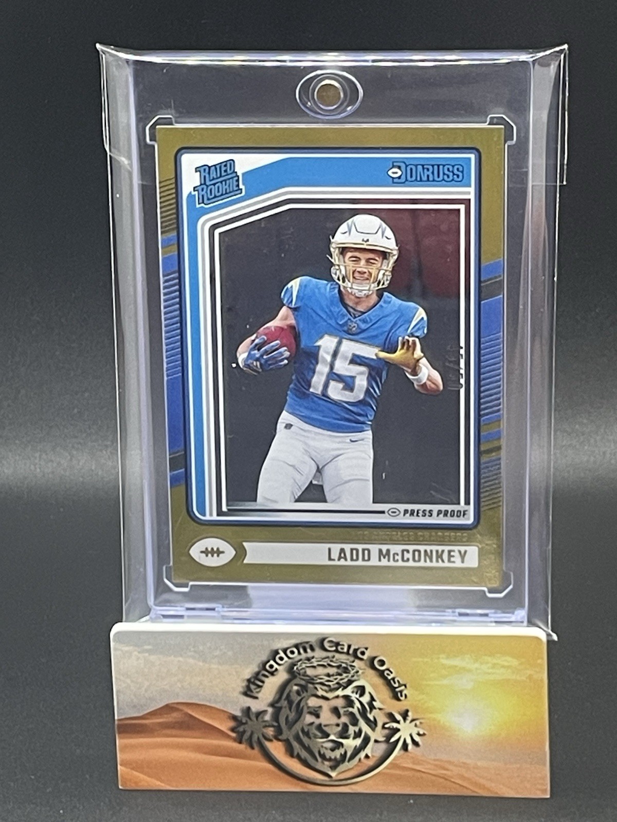 2024 Panini Donruss RR Press Proof Gold Ladd McConkey #d 45/50 Chargers Rookie