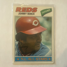 Topps Johnny Bench 1977 N.L. All-Stars #70 Cincinnati Reds Autographed Card
