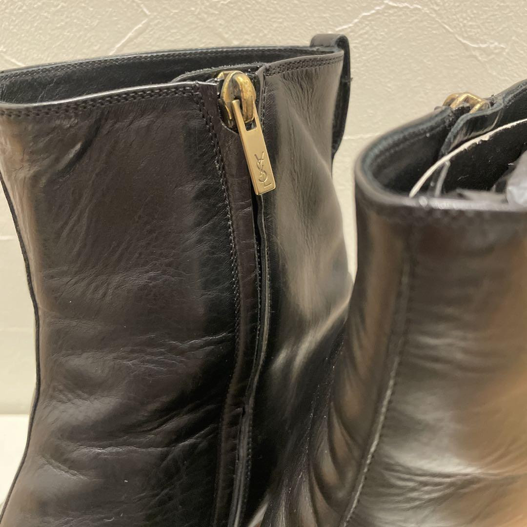 YSL Yves Saint Laurent JONNY65 Zip Ankle Boots Black Calf YSL Yves Saint Laurent JONNY65 Zip Ankle Boots Black Calf