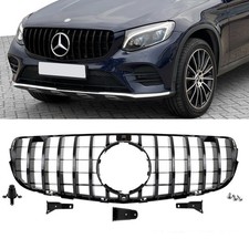 Kühlergrill Schwarz für Mercedes GLC X253 +360° Kamera Sport-Panamericana GT