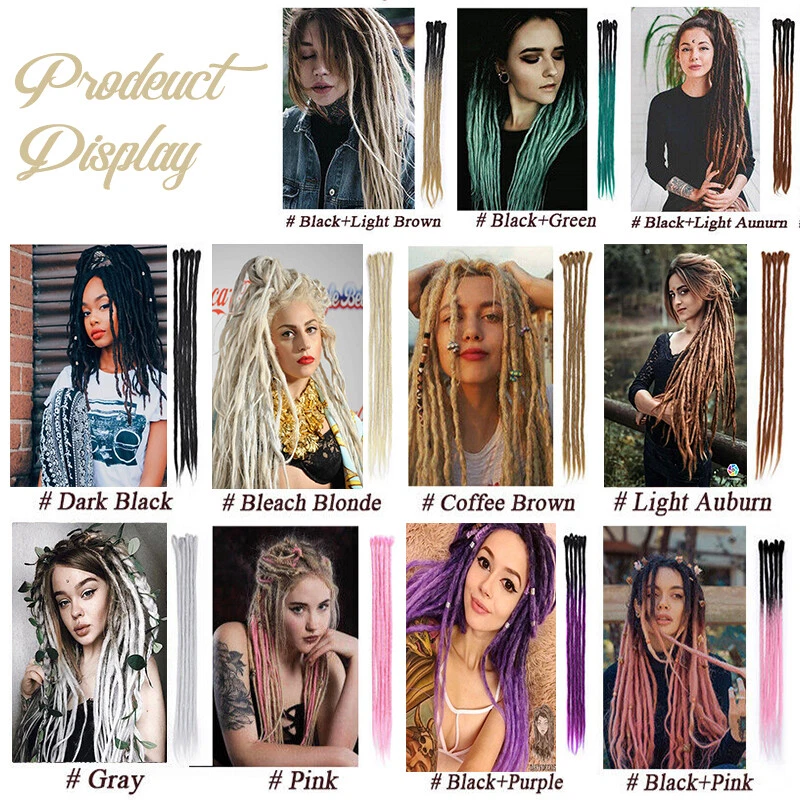 Extensiones de cabello hippie de rastas de 20"/24" hechas a mano como rastas humanas locos ombre EE. UU. Foto 2 de 4