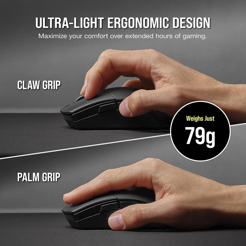 Corsair Sabre RGB Pro Black Wireless Champion Gaming Mouse DPI 26,000 7 Button - Image 3 of 4