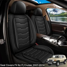Car Seat Covers Fit for 2007-2014 Toyota FJ Cruiser Faux Leather (Black,5 Seats)