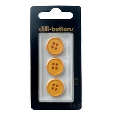 Buttons Orange Round Flat 4-Hole 3-Pack 5/8" 15MM Vintage Dill No. 850 Germany 