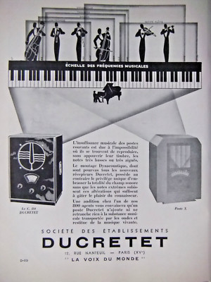 PRESSEWERBUNG 1933 POST X LE C80 DUCRETET - ADVERTISING