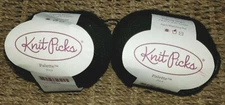 2  Skeins Knit Picks "Palette" Fingering YARN Black 100% Peru Wool 