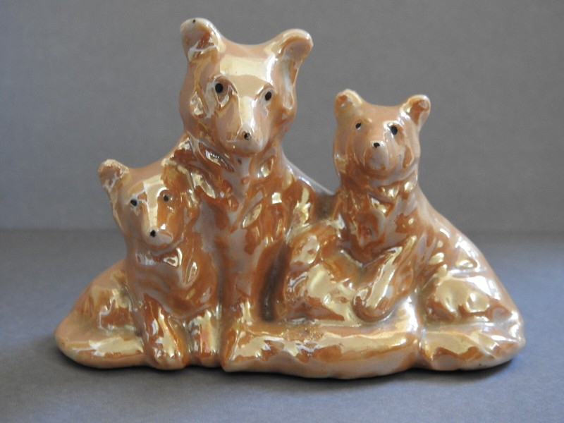 VINTAGE DOG FIGURINE COLLIE DOGS canine Lassie type LUSTERWARE