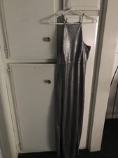 HALSTON Metallic Cocktail Dress
