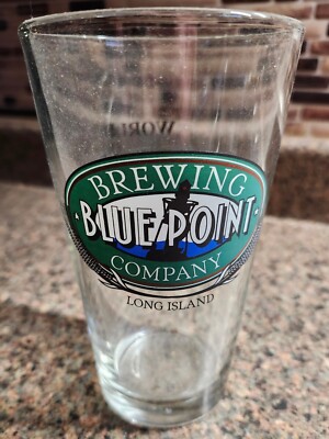 BLUE POINT BREWING CO Company 16oz Pint Glass Long Island World Beer Cup Gold