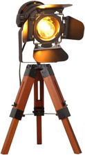 Vintage Industrial Tripod Floor Lamp - Nautical Cinema Spotlight Decor