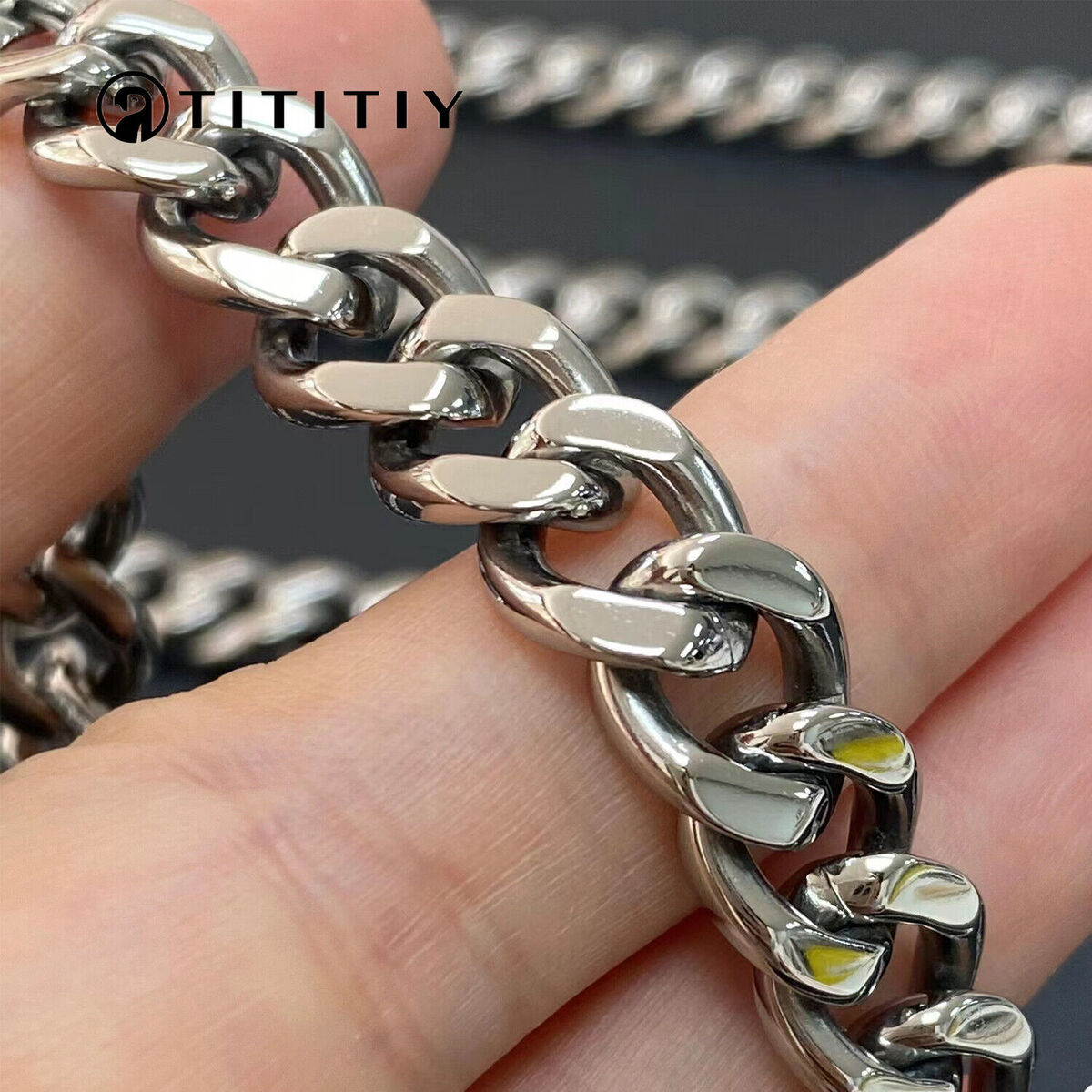 9.5mm TA1 Pure Titanium Anti-allergy Miami Cuban Chain 9.5mm TA1 Pure Titanium Anti-allergy Miami Cuban Chain