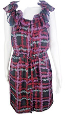 Banana Republic Womens Size 4 Purple Sleeveless Career Evening Ruffle Dress