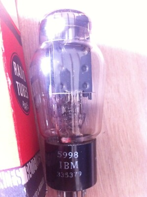 5998 x1 TUBE WE421 IBM (TUNG SOL FACTORY) domino black plate double triode NOS