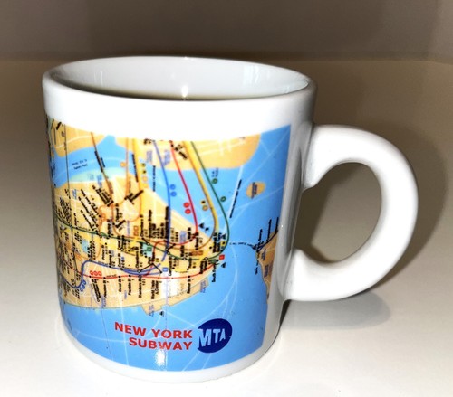 NEW YORK MTA U-BAHN KARTE auf 4oz Keramik Demitasse Tasse 2,5" hoch - Bild 3 von 5