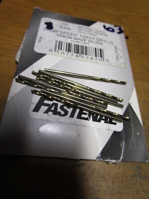 5/64'' Hi-Moly 135 Split Point Black and Gold Mechanics Drill QTY 8
