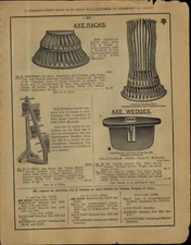 1908 PAPER AD RARE Eureka Brand Keen Kutter Chipaway Axe Head Store Display 