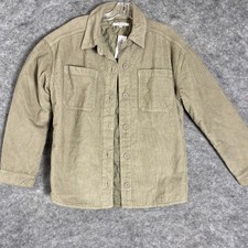 Pacsun Corduroy Shirt Jacket Shacket Women's Size Xs/s Beige Quilted Button