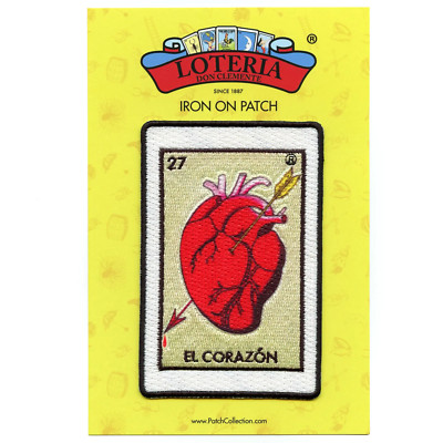 El Corazon 27 Patch Heart Mexican Loteria Card Sublimated Embroidery Iron On
