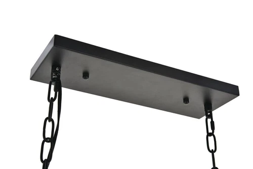 Chandelier Brass and Black Farmhouse Ceiling Light Fixtures Dining Room Kitchen - Picture 11 of 12