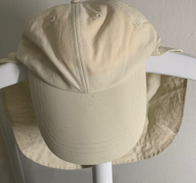 ADAMS COOL CROWN CONVERTIBLE SUN HAT, IVORY, PRE-OWNED