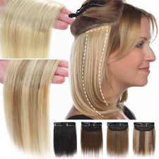 CLEARANCE One Piece 100 Remy Clip In Human Hair Extensions Side Pad Topper Weft