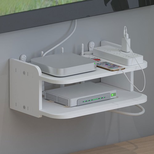 Wall Mount Router Storage Rack Floating Shelf For TV SKY BOX CD DVD Game Console - Picture 9 of 11