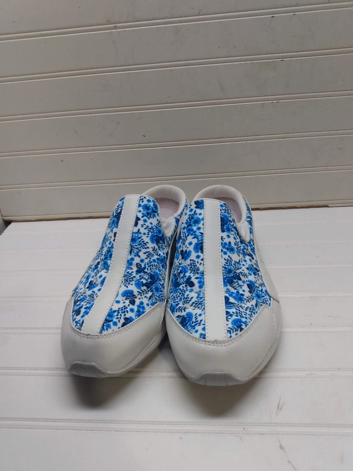 Sandalias para mujer Easy Spirit TRAVELTIME 11W azul blanco cuero mula Foto 4 de 4